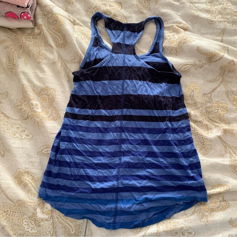 Blue Striped Racerback Tank - Picture 2 of 4